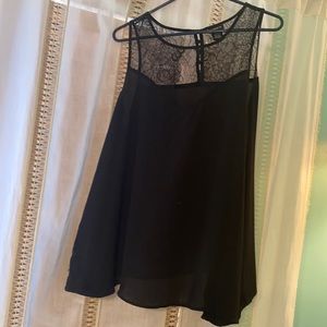 Lace top black tank